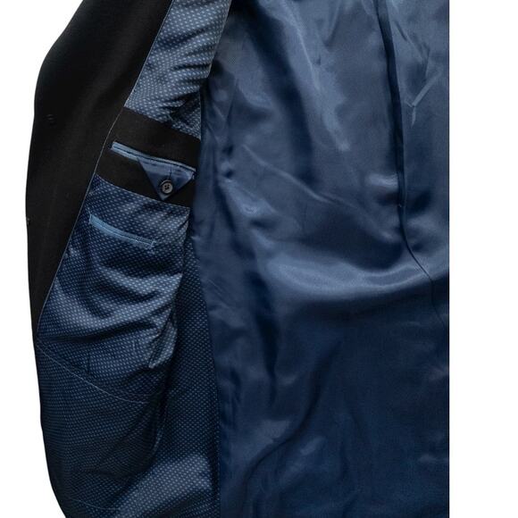 Hart Schaffner Marx Topcoat Dress Car Coat Men's 44R Wool Blend Black 3 Button - Picture 9 of 10